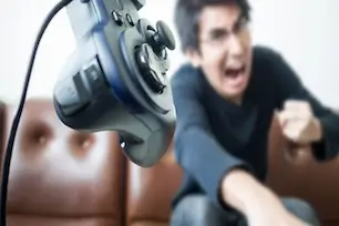 Frustrated gamer quitting video game – boring gameplay mechanics